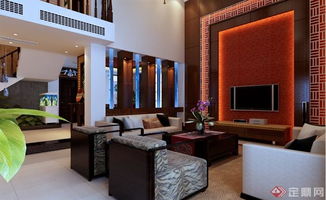 某現代中式別墅裝飾設計施工圖 附效果圖